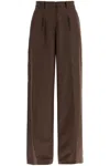 Magda Butrym Women's Wide Stretch Wool Trousers For Comfortable Fit In Brown (brown)