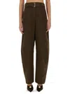 Magda Butrym Wide-leg Trousers And Belt In Brown