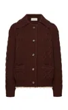 Magda Butrym Wire Knitted Cardigan In Brown