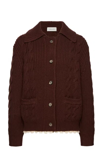 Magda Butrym Wire Knitted Cardigan In Brown