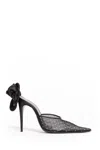 Magda Butrym Rose Crystal Mesh Mules In Black