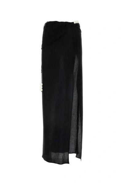 Magda Butrym Woman Black Stretch Lyocell Blend Skirt