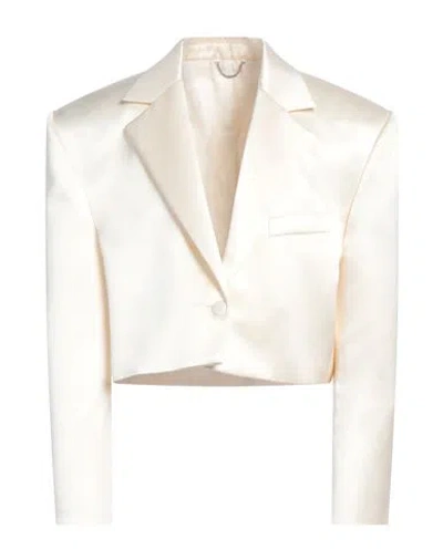 MAGDA BUTRYM MAGDA BUTRYM WOMAN BLAZER IVORY SIZE 6 SILK, WOOL