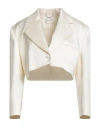 Magda Butrym Woman Blazer Ivory Size 6 Silk, Wool In White