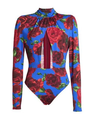 Magda Butrym Woman Bodysuit Bright Blue Size 6 Viscose, Elastane
