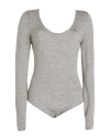Magda Butrym Woman Bodysuit Grey Size 8 Wool, Silk, Cashmere In Gray