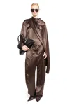 Magda Butrym Draped Silk Blouse In Brown