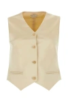 Magda Butrym Cotton Blend Vest With Adjustable Back Strap In Yellow
