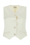 Magda Butrym Cotton Blend Vest With Adjustable Back Strap In White