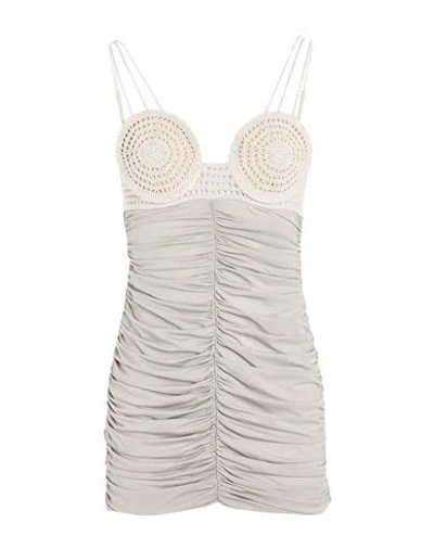 Magda Butrym Woman Mini Dress Light Grey Size 10 Viscose, Elastane, Cotton