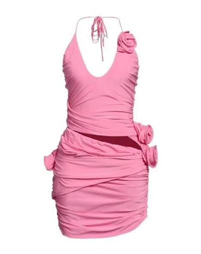 Magda Butrym Woman Mini Dress Pink Size 10 Viscose, Elastane