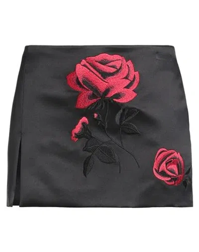 MAGDA BUTRYM MAGDA BUTRYM WOMAN MINI SKIRT BLACK SIZE 10 SILK, WOOL