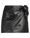 Magda Butrym Floral-appliqué Leather Mini Skirt In Black
