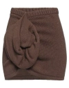 Magda Butrym Woman Mini Skirt Brown Size 4 Cashmere In Burgundy