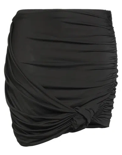 Magda Butrym Woman Mini Skirt Dark Brown Size 4 Polyester, Elastane In Black