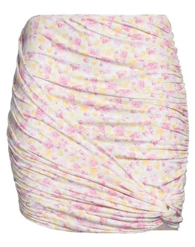 Magda Butrym Woman Mini Skirt White Size 6 Polyester, Elastane In Multi