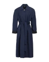 Magda Butrym Woman Overcoat & Trench Coat Navy Size 6 Cotton In Blue