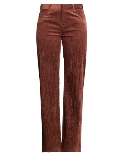 Magda Butrym Woman Pants Brown Size 6 Cotton, Modal, Elastane In Burgundy