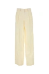 Magda Butrym Cream Wool Blend Wide-leg Pant In Multicolor