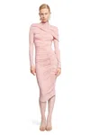 Magda Butrym Abito Midi A Collo Alto Arricciato In Pink