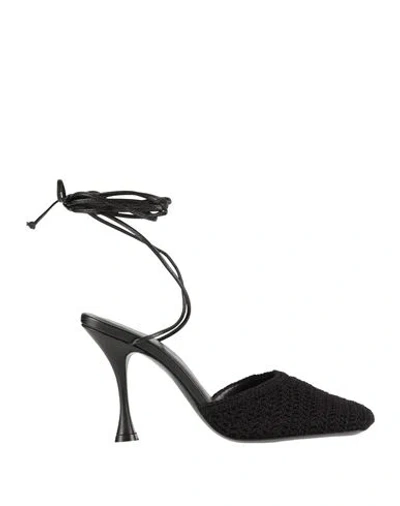 Magda Butrym Woman Sandals Black Size 7.5 Cotton, Leather
