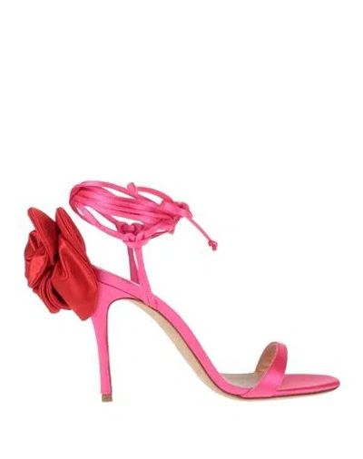 Magda Butrym Woman Sandals Fuchsia Size 6 Textile Fibers In Pink