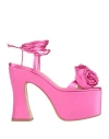 Magda Butrym Appliqué Satin Platform Sandals In Pink