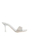 Magda Butrym Embellished Leather-trimmed Pvc Mules In Silver