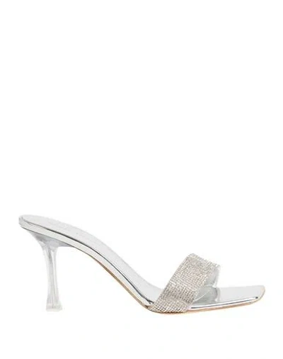 Magda Butrym Embellished Leather-trimmed Pvc Mules In Silver