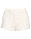 Magda Butrym Woman Shorts & Bermuda Shorts Cream Size 8 Viscose, Linen, Polyamide In White