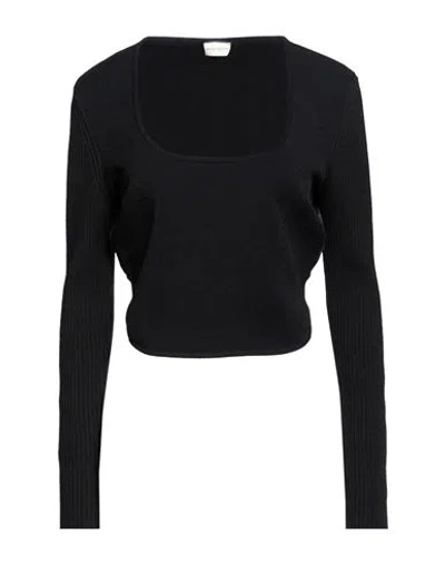 Magda Butrym Woman Sweater Black Size 6 Wool, Silk, Viscose, Polyester