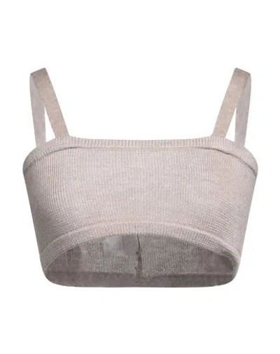 Magda Butrym Woman Top Beige Size 6 Wool, Silk, Cashmere