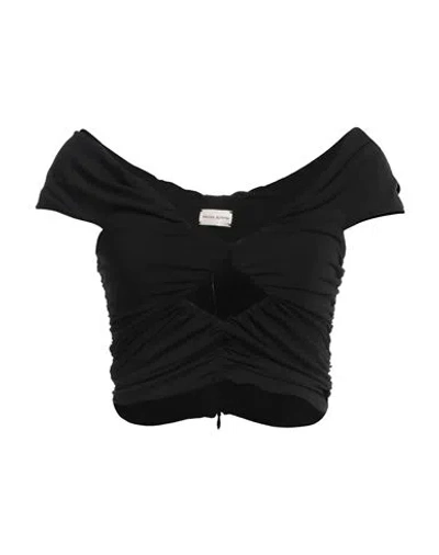 Magda Butrym Woman Top Black Size 6 Wool, Polyamide, Cashmere