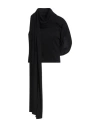 Magda Butrym Asymmetric Draped High Neck Open Back Top In Black