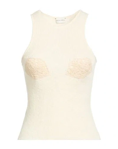 Magda Butrym Woman Top Cream Size 6 Linen, Cotton In Neutral