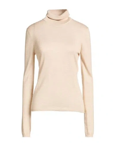 Magda Butrym Woman Turtleneck Beige Size 8 Wool, Silk In Pink
