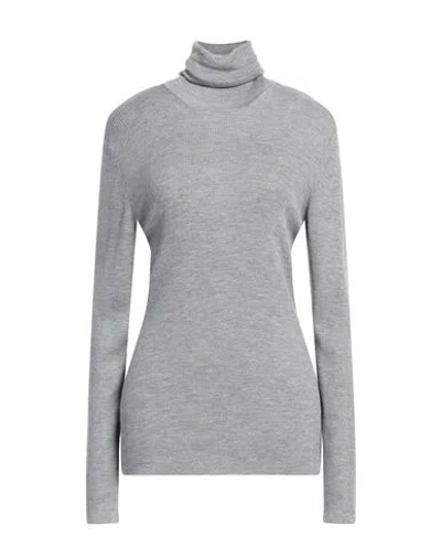 Magda Butrym Woman Turtleneck Grey Size 6 Cashmere, Wool, Silk