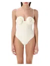 Magda Butrym One-piece Flower Swims In White