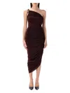 Magda Butrym Asymmetrical Draped Midi Dress In Bordeaux