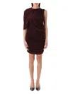 Magda Butrym Asymmetrical Draped Mini Dress In Bordeaux In Bordeaux