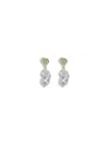 Magda Butrym Women Baroque Pearl Drop Earrings With A Rose Stud In Multi