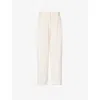 MAGDA BUTRYM MAGDA BUTRYM WOMEN'S BEIGE WIDE-LEG MID-RISE LINEN-BLEND TROUSERS