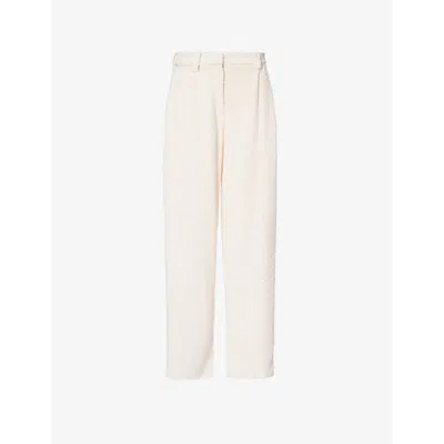 Magda Butrym Wide-leg Mid-rise Linen-blend Trousers In Beige