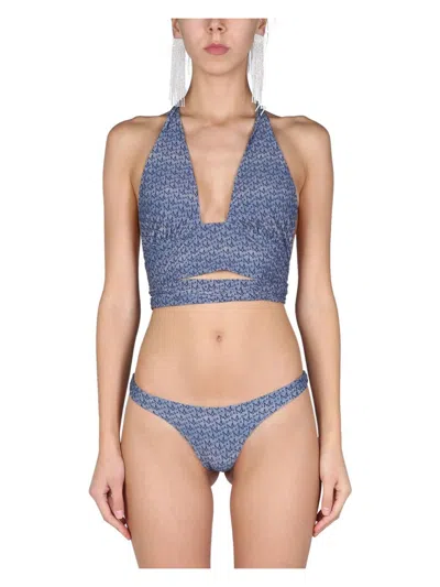 MAGDA BUTRYM WOMEN'S BIKINI TOP WITH ALL OVER LOGO
