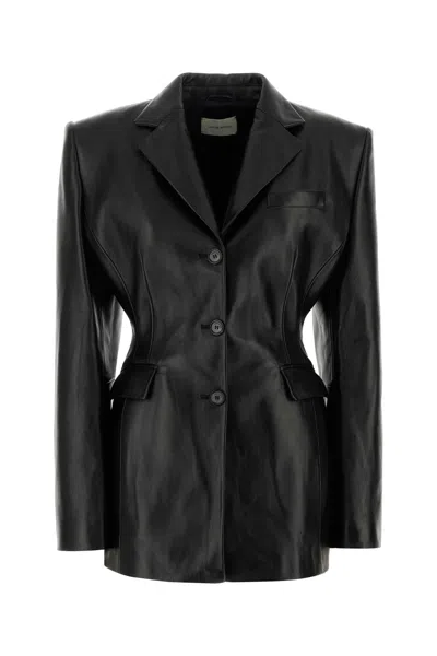 MAGDA BUTRYM MAGDA BUTRYM WOMEN BLACK LEATHER BLAZER