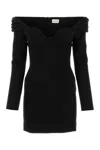 Magda Butrym Off-shoulder Virgin-wool Minidress In Black