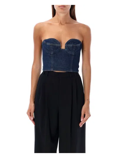 MAGDA BUTRYM WOMEN'S BUSTIER DENIM TOP