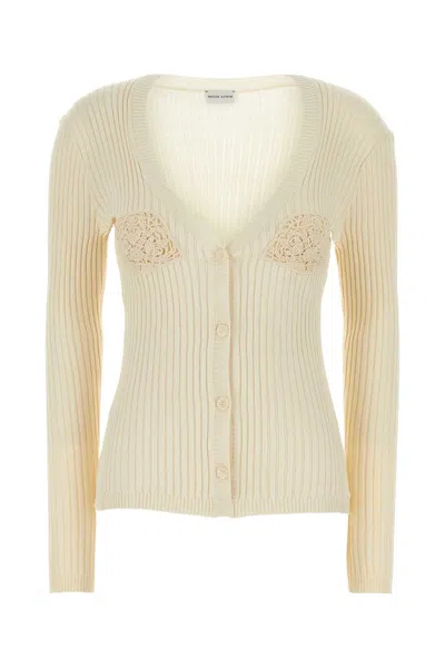 Magda Butrym Women Cream Cotton Cardigan In Beige