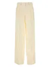Magda Butrym Cream Wool Blend Wide-leg Pant