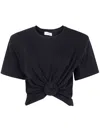 Magda Butrym Twist-front Ribbed Cotton-blend Jersey T-shirt